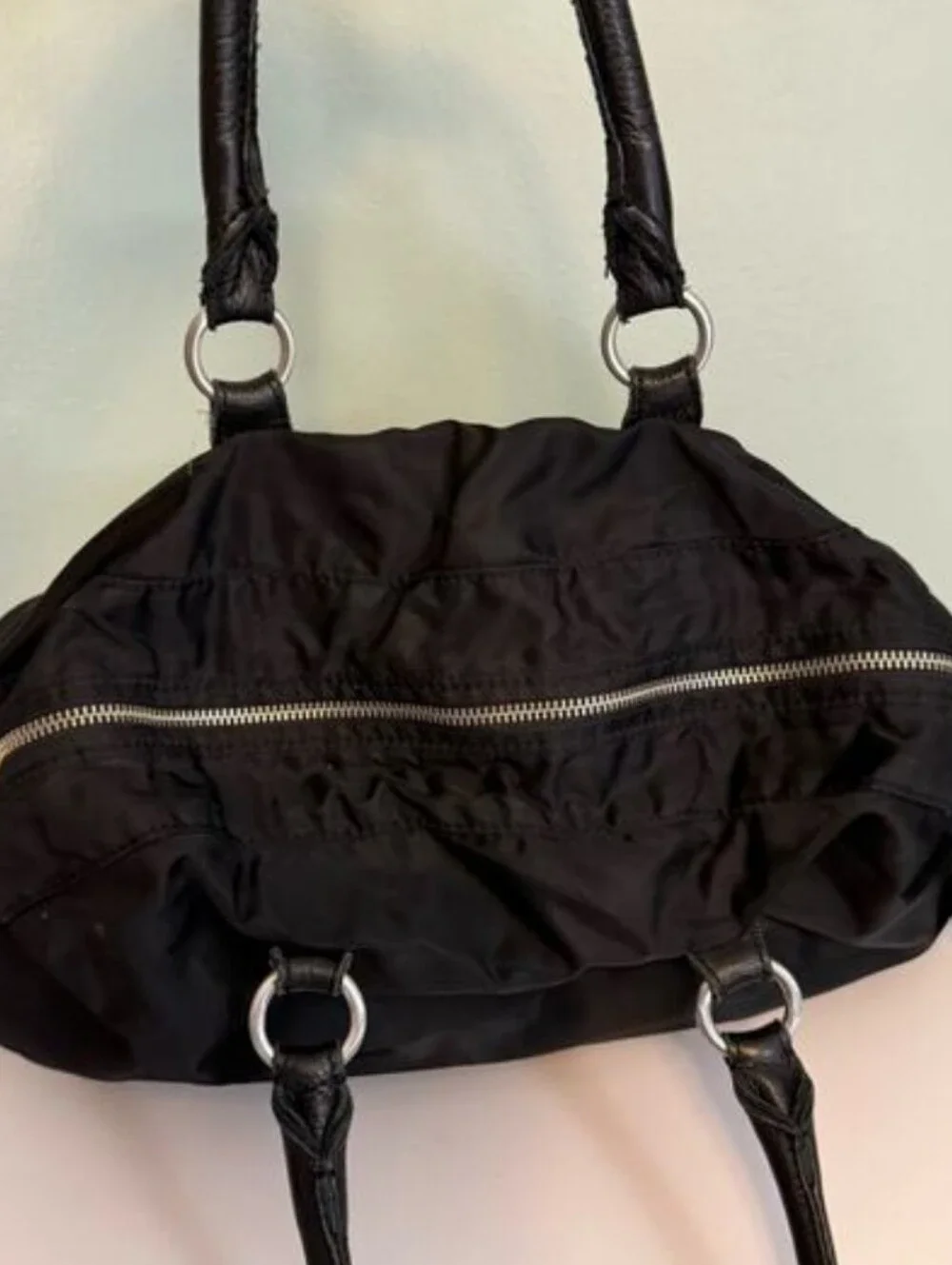 Liebeskind Berlin Naomi Tote Shoulder Bag Crossbody Nylon Detachable Strap Black